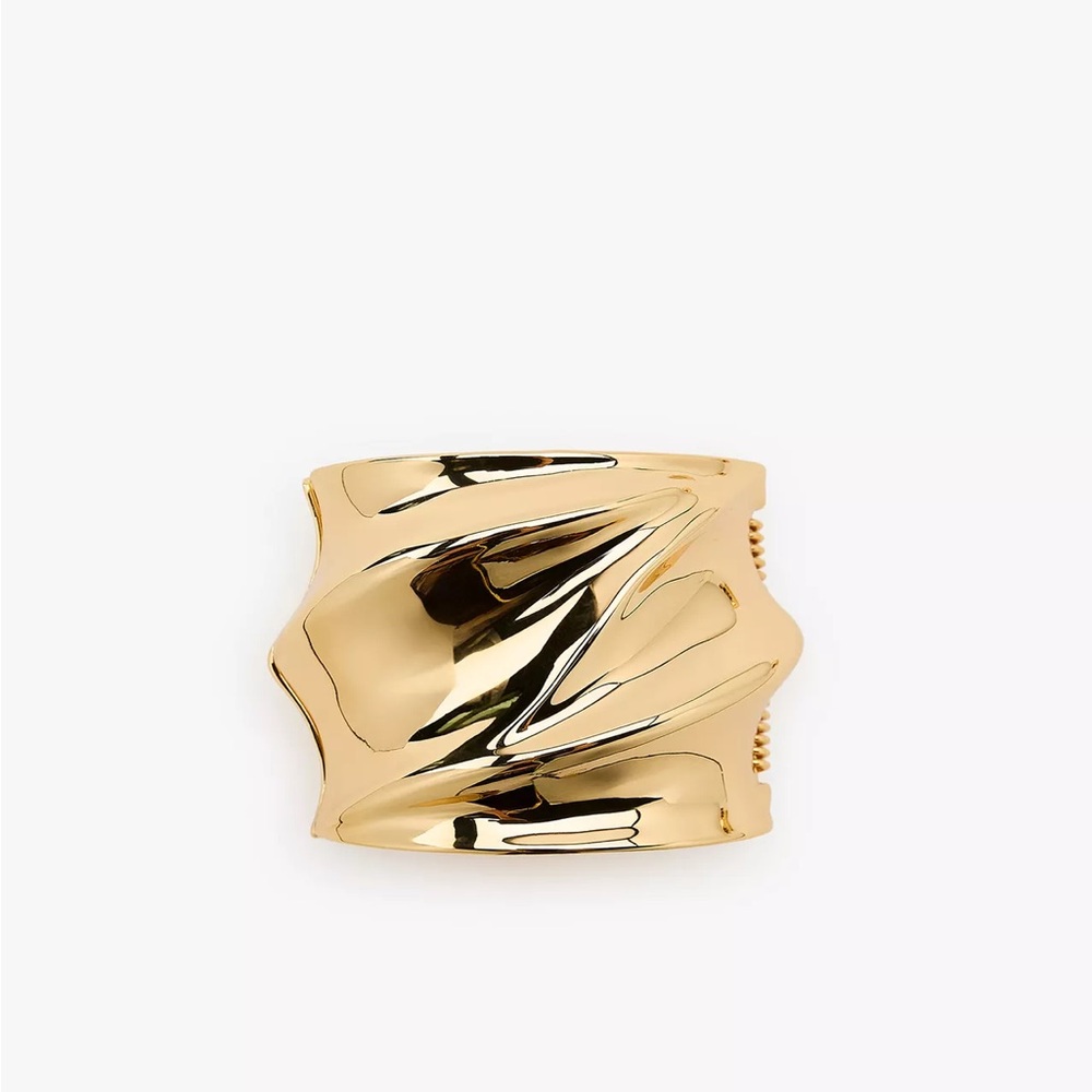 ZARA WAVY GOLD-TONE METAL BRACELET NWT